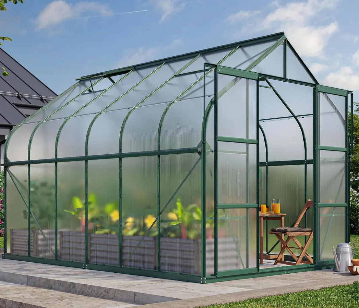 Vitavia Gewächshaus Saturn 9900 HKP, inkl. Stahlfundamentrahmen, ca. B264/H255/T383 cm