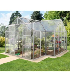 Vitavia Gewächshaus Sirius ESG, inkl. Stahlfundamentrahmen, ca. B383/H254/T383 cm