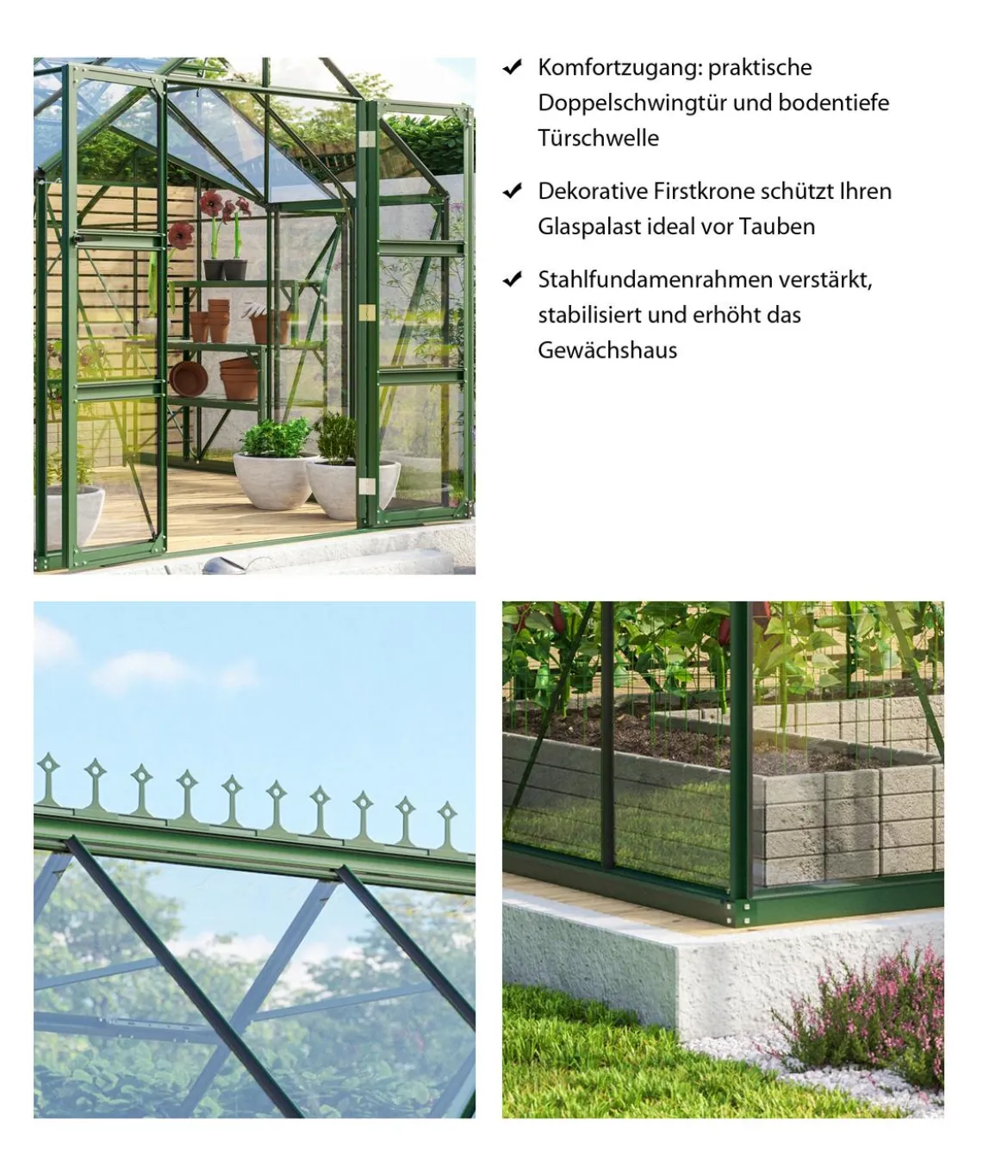 Vitavia Gewächshaus Stellar, ESG, inkl. Stahlfundamentrahmen