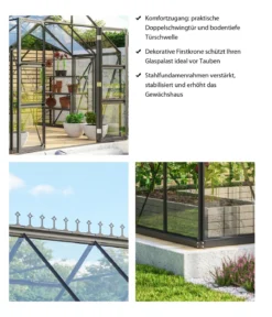 Vitavia Gewächshaus Stellar, ESG, inkl. Stahlfundamentrahmen