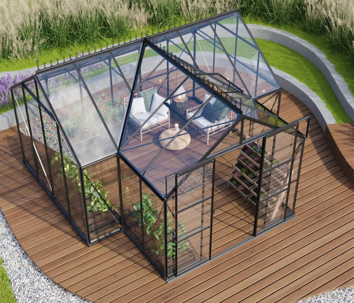 Vitavia Orangerie Minerva ESG, inkl. Stahlfundamentrahmen, ca. B383/H254/T383 cm