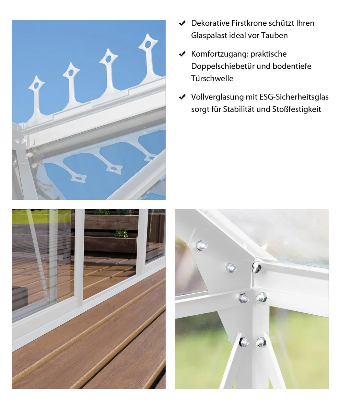 Vitavia Orangerie Minerva ESG, inkl. Stahlfundamentrahmen, ca. B383/H254/T383 cm