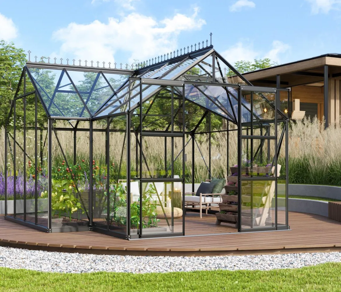 Vitavia Orangerie Minerva ESG, inkl. Stahlfundamentrahmen, ca. B383/H254/T383 cm