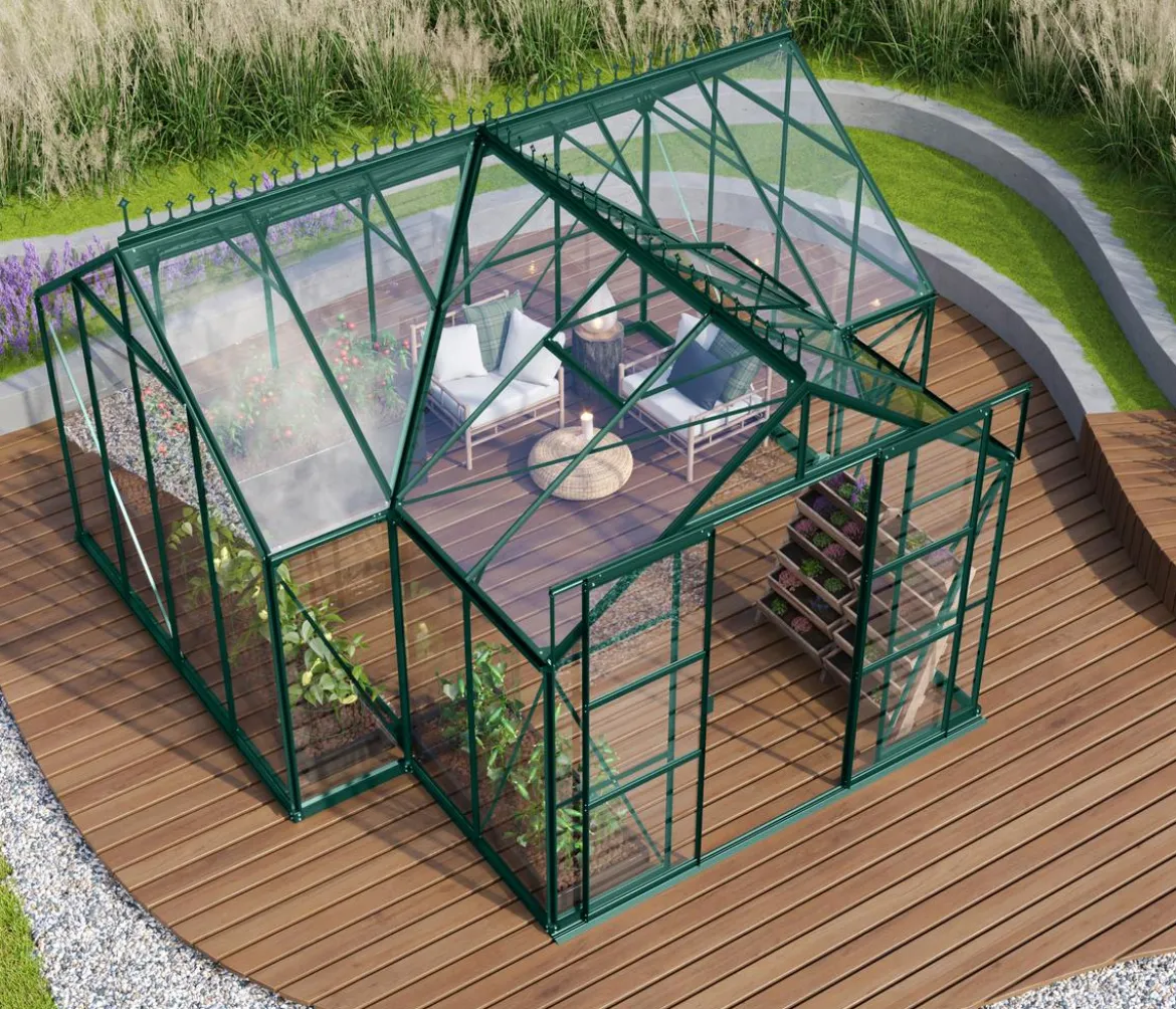 Vitavia Orangerie Minerva ESG, inkl. Stahlfundamentrahmen, ca. B383/H254/T383 cm
