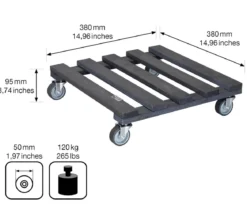 Wagner Pflanzroller Massivholz, anthrazit, ca. B38/H9,5/T38 cm