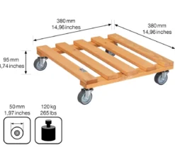 Wagner Pflanzroller Massivholz, lackiert, ca. B38/H9,5/T38 cm