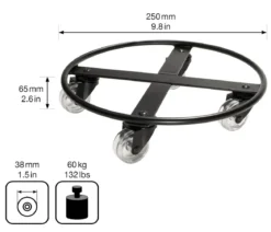 Wagner Pflanzroller Stahl, schwarz, ca. Ø25/H6,5 cm