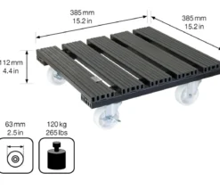 Wagner WPC-Pflanzenroller, anthrazit, ca. B38/H11/T38 cm
