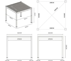 Weide Classic Pergola Alu-Stahl, ca. B300/H255/T300 cm