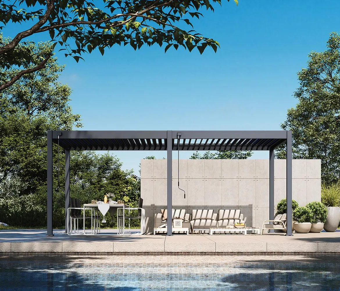 Weide Classic Pergola 3x6 Alu-Stahl, ca. B600/H255/T300 cm