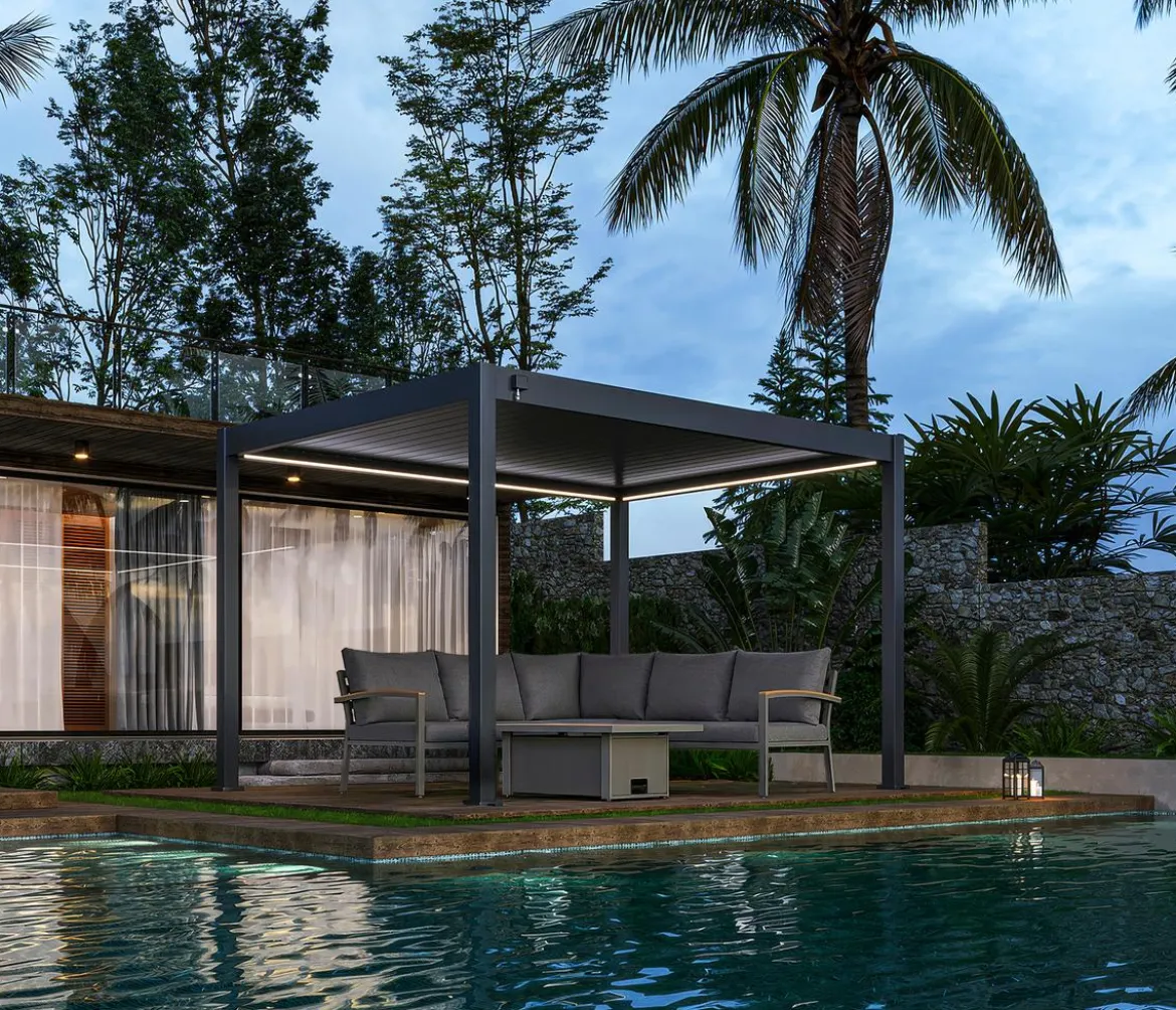 Weide Classic Pergola 3x3,6 inkl. LED, ca. B360/H255/T300 cm