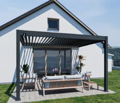 Weide Deluxe Wandpergola Voll-Alu, ca. B400/H255/T300 cm