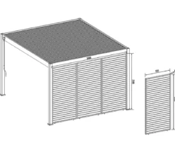 Weide Horizontales Seitenwand-Paneel, Holzoptik, verstellbare Lamellen, ca. B113/H236 cm