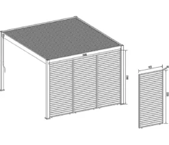 Weide Horizontales Seitenwand-Paneel, ca. B113/H236 cm