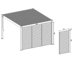 Weide Horizontales Seitenwand-Paneel, ca. B113/H236 cm