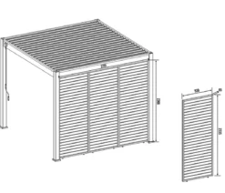 Weide Horizontales Seitenwand-Paneel, ca. B93/H236 cm