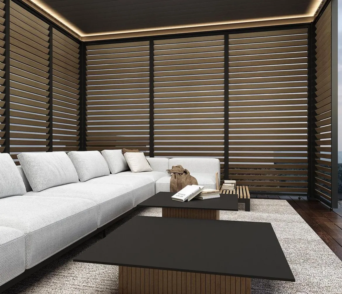 Weide Horizontales Seitenwand-Paneel, Holzoptik, ca. B113/H236 cm