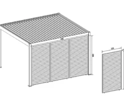Weide Horizontales Seitenwand-Paneel, Holzoptik, ca. B123/H236 cm