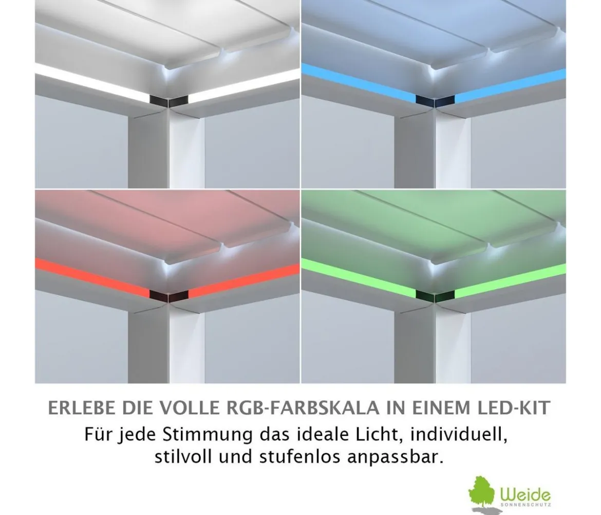 Weide LED-Kit für Wandpergola, 4 x 6 m