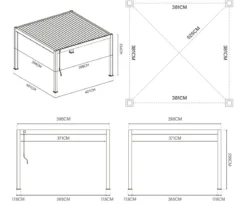 Weide Pergola Deluxe Plus 4x4, ca. B400/H255/T400 cm