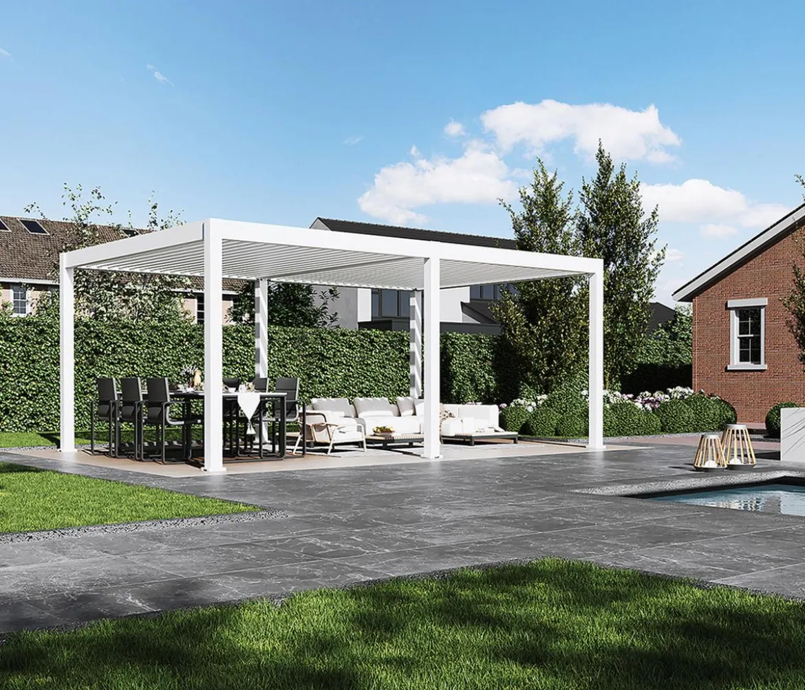 Weide Pergola LED E-Deluxe Plus 4x6, ca. B600/H255/T400 cm