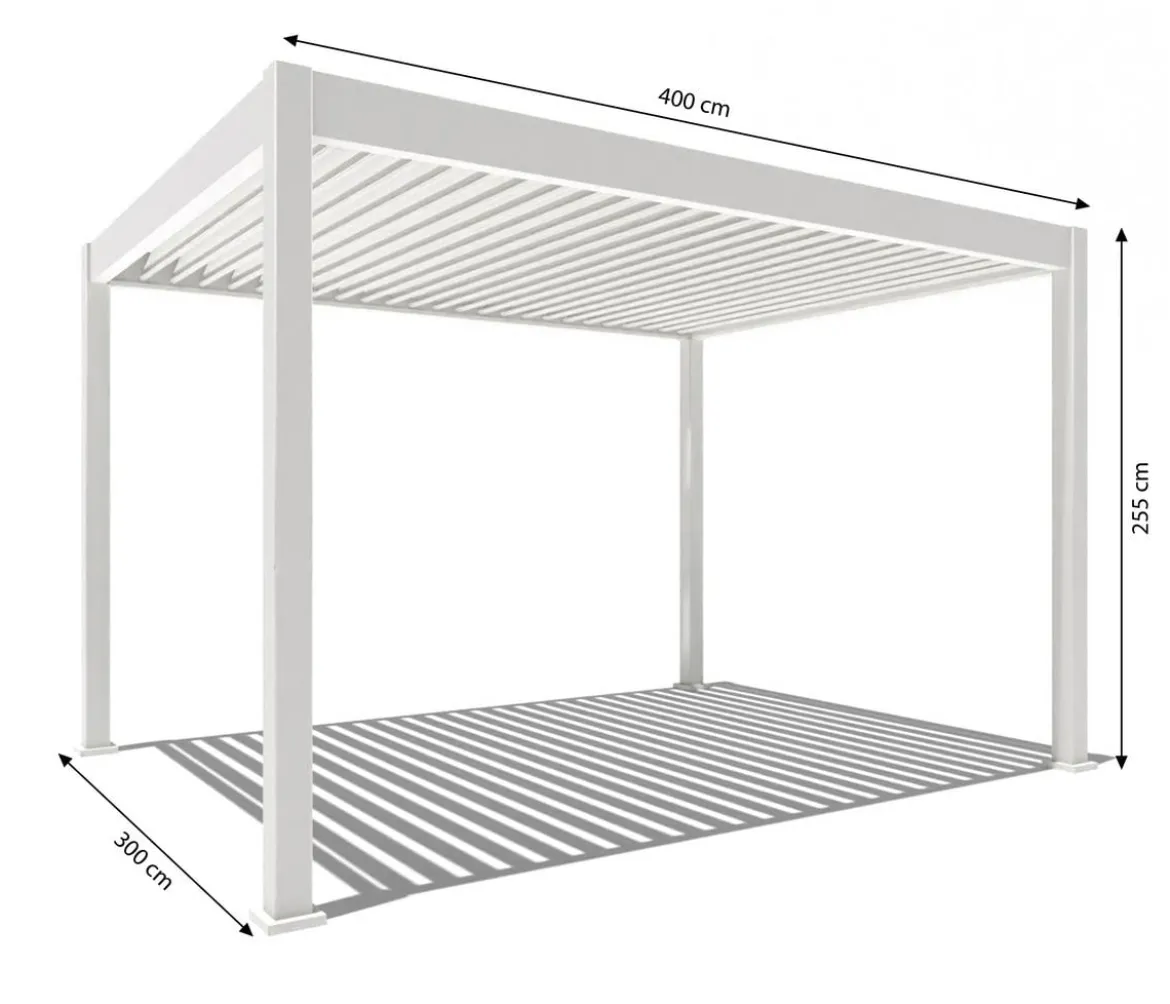 Weide Pergola LED E-Deluxe 3x4, ca. B400/H255/T300 cm