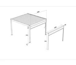 Weide Sonnenrollo für Deluxe/Classic Pergola, ca. 360 cm