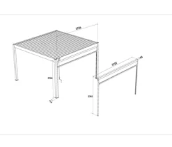 Weide Sonnenrollo für Deluxe/Classic Pergola, ca. B400 cm