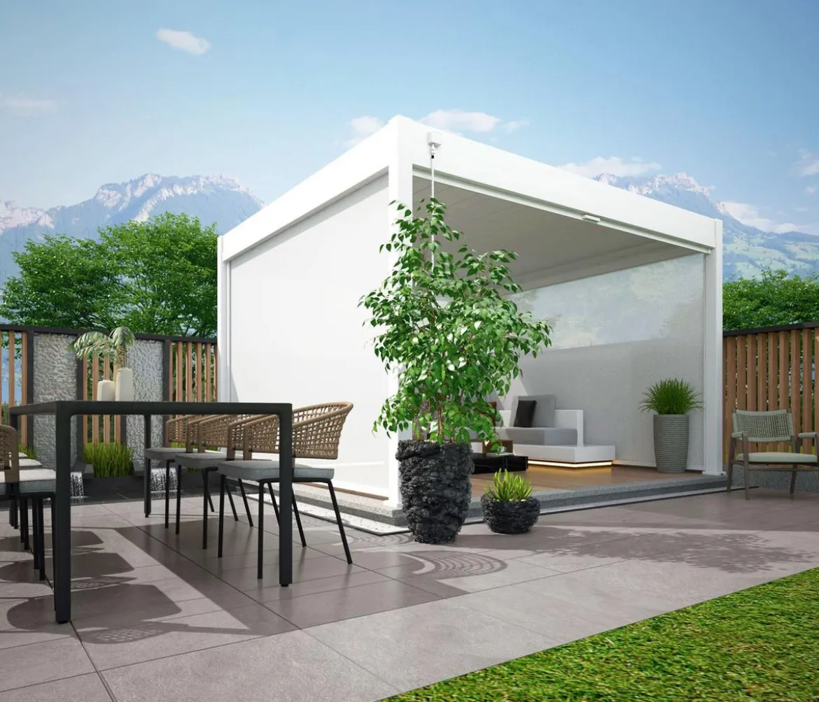 Weide Sonnenrollo für Deluxe/Classic Pergola, ca. B400 cm