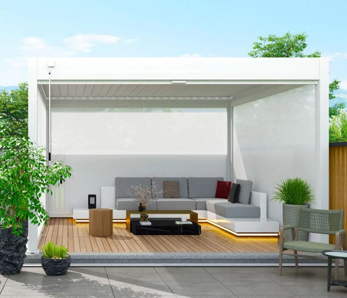 Weide Sonnenrollo für Deluxe/Classic Pergola, ca. B400 cm