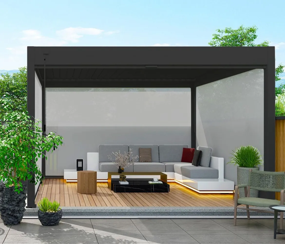 Weide Sonnenrollo für Deluxe/Classic Pergola, ca. B400 cm