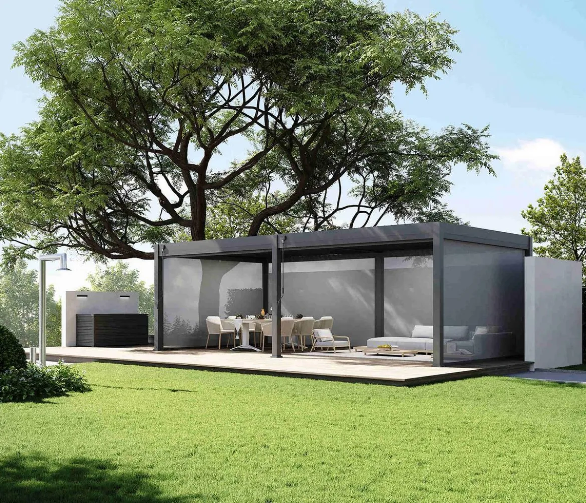 Weide Sonnenrollo für Deluxe Pergola, ca. B265 cm