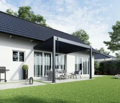 Weide Wand-Pergola Deluxe 3x3.6 Voll-Alu, ca. B360/H255/T300 cm
