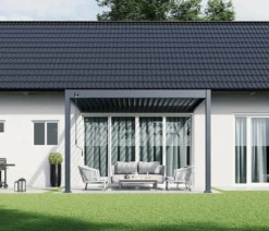 Weide Wand-Pergola Deluxe 3x3.6 Voll-Alu, ca. B360/H255/T300 cm