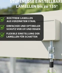 Weide Wand-Pergola Deluxe 3x3.6 Voll-Alu, ca. B360/H255/T300 cm