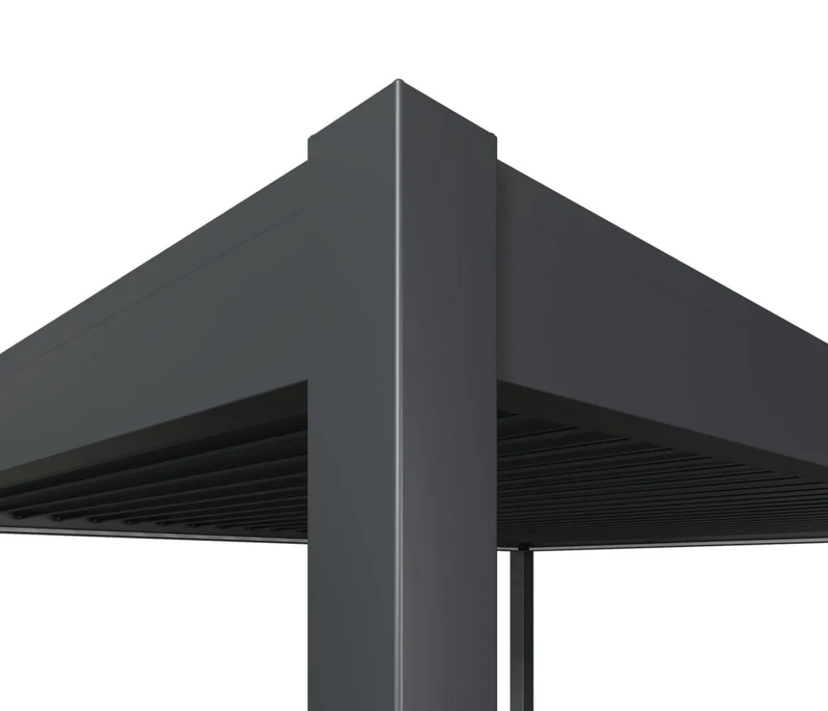 Weide Wand-Pergola LED E-Deluxe Plus 4x6, ca. B600/H255/T400 cm