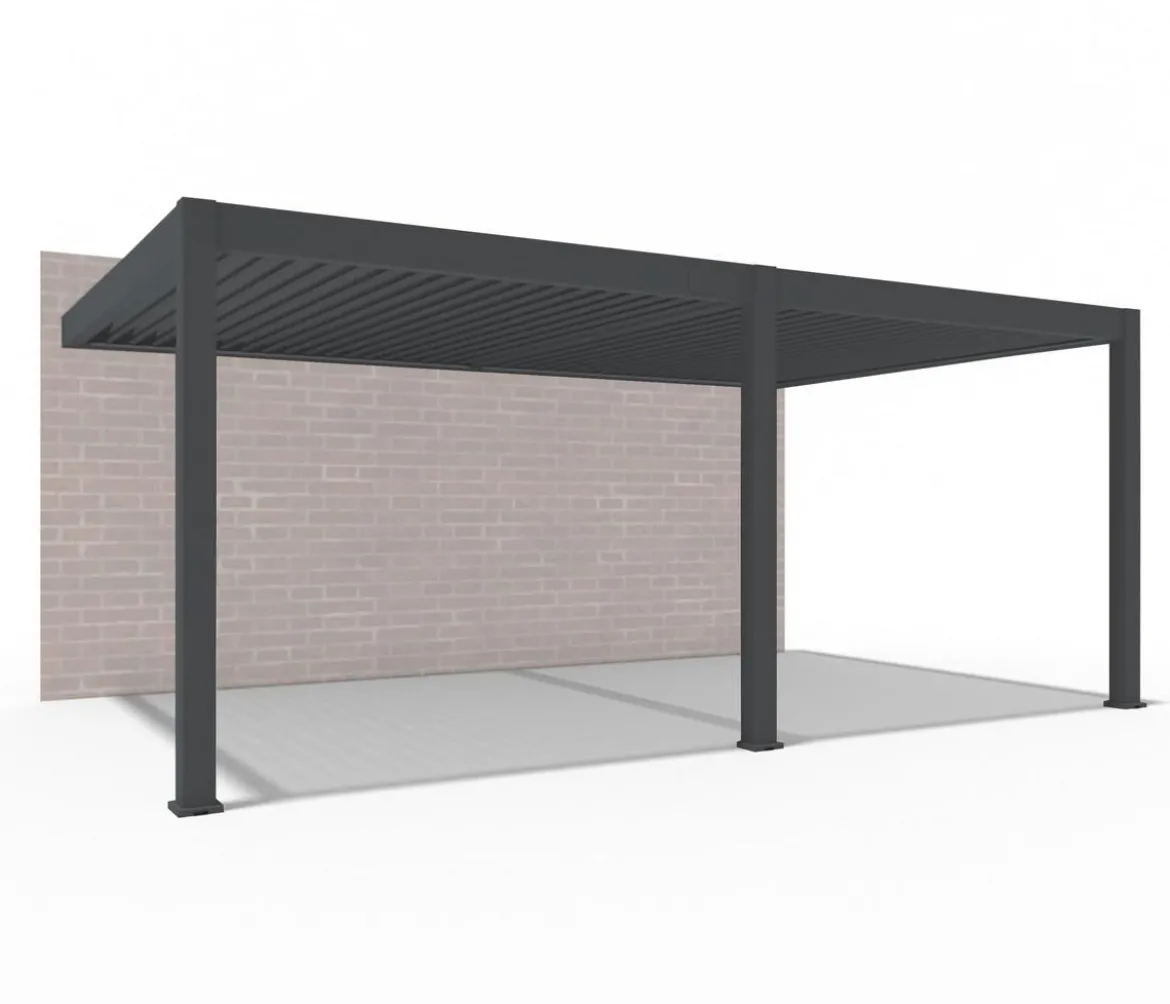 Weide Wand-Pergola LED E-Deluxe Plus 4x6, ca. B600/H255/T400 cm
