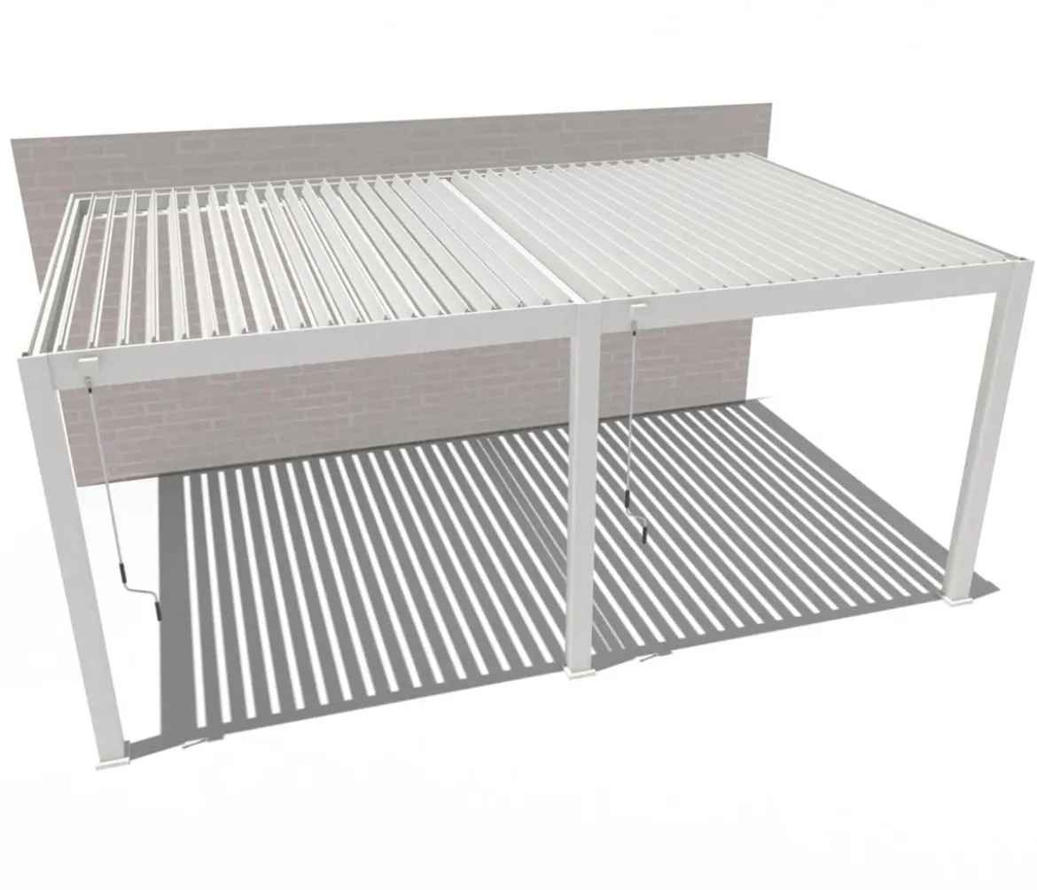 Weide Wand-Pergola LED E-Deluxe Plus 4x6, ca. B600/H255/T400 cm