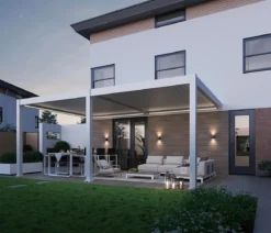 Weide Wand-Pergola LED E-Deluxe Plus 4x6, ca. B600/H255/T400 cm