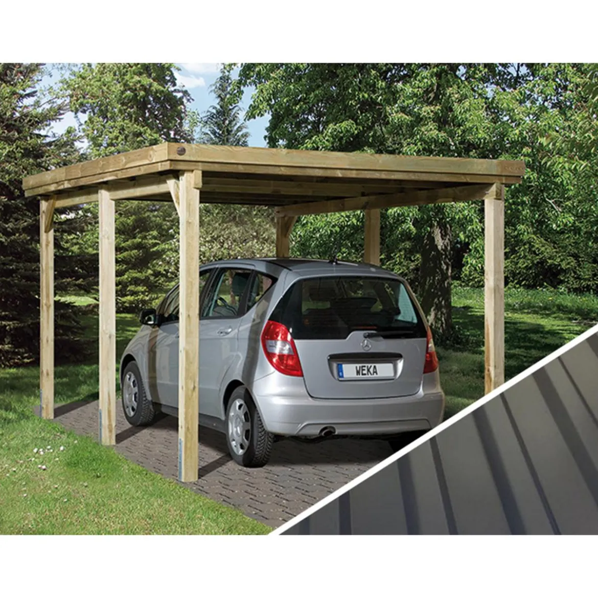 Weka Carport 617, mit Stahldach