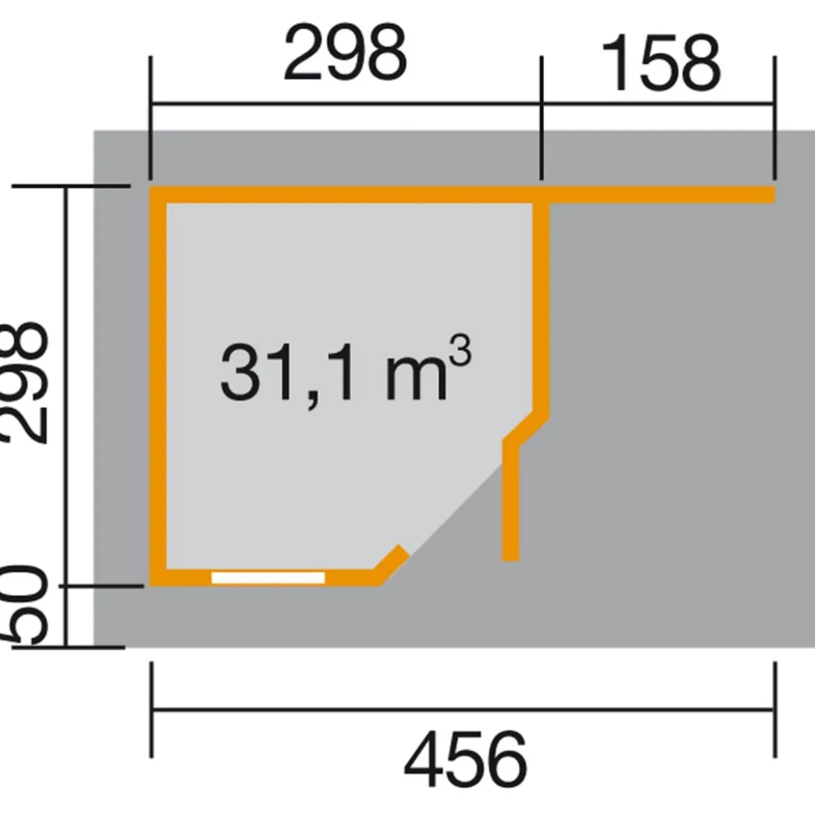 Weka Designhaus 213 A+ Gr. 2, ca. B500/H259/T339 cm