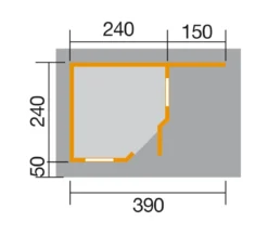 Weka Designhaus 213 A Gr.1, ca. B442/H237/T278 cm