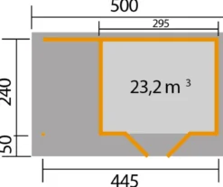 Weka Designhaus 126 A, Gr. 1, ca. B500/H225/T316 cm