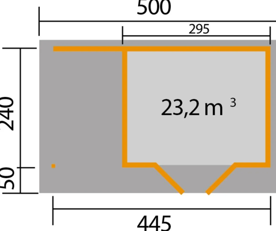 Weka Designhaus 126 A, Gr. 1, ca. B500/H225/T316 cm