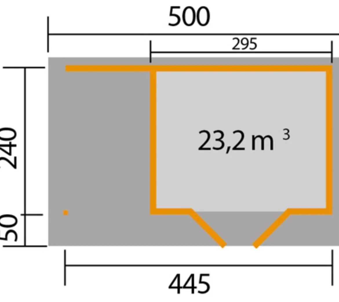Weka Designhaus 126 A, Gr. 1, ca. B500/H225/T316 cm
