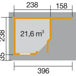 Weka Designhaus 213 A+ Gr. 1, ca. B436/H259/T278 cm