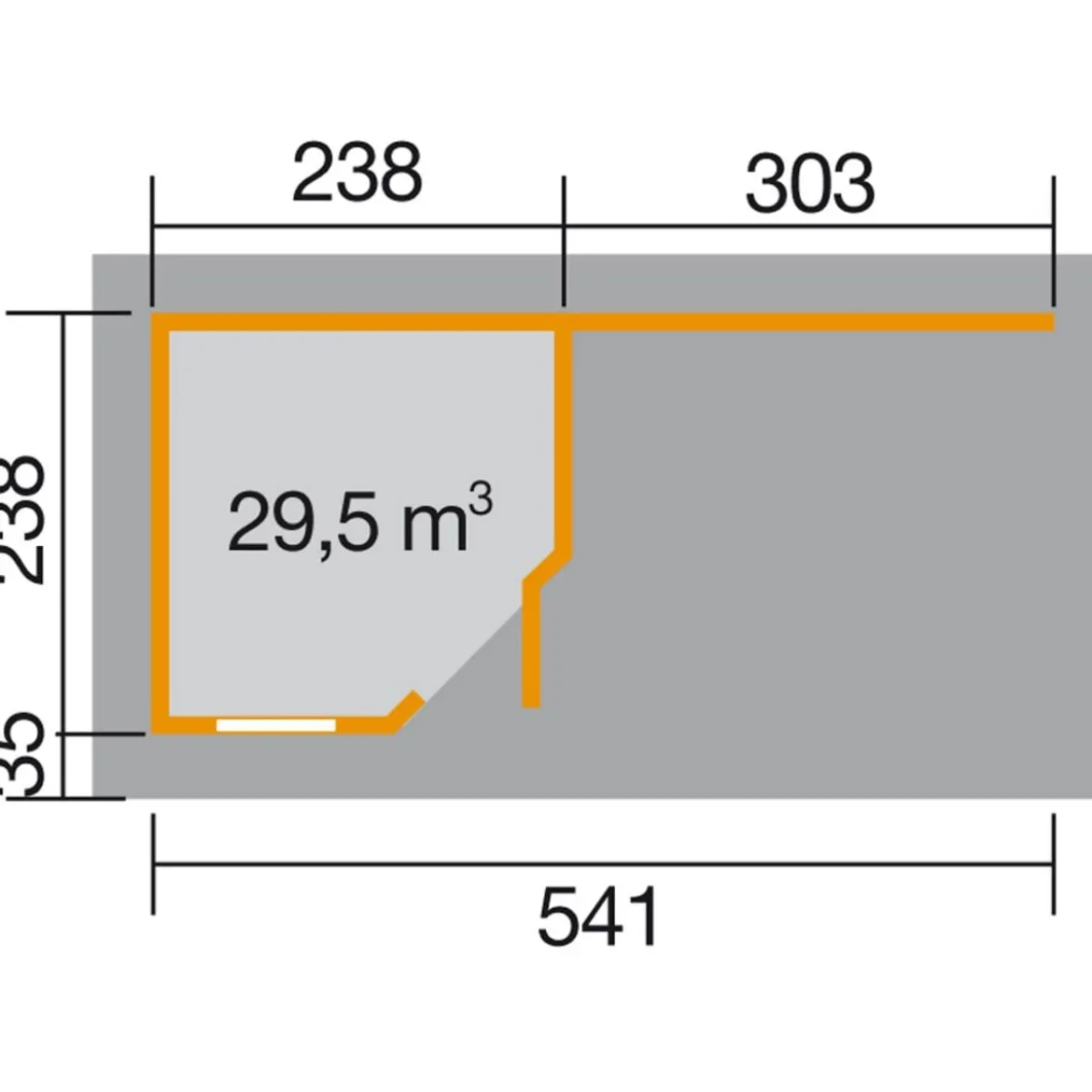 Weka Designhaus 213 B+ Gr. 1, ca. B585/H259/T279 cm
