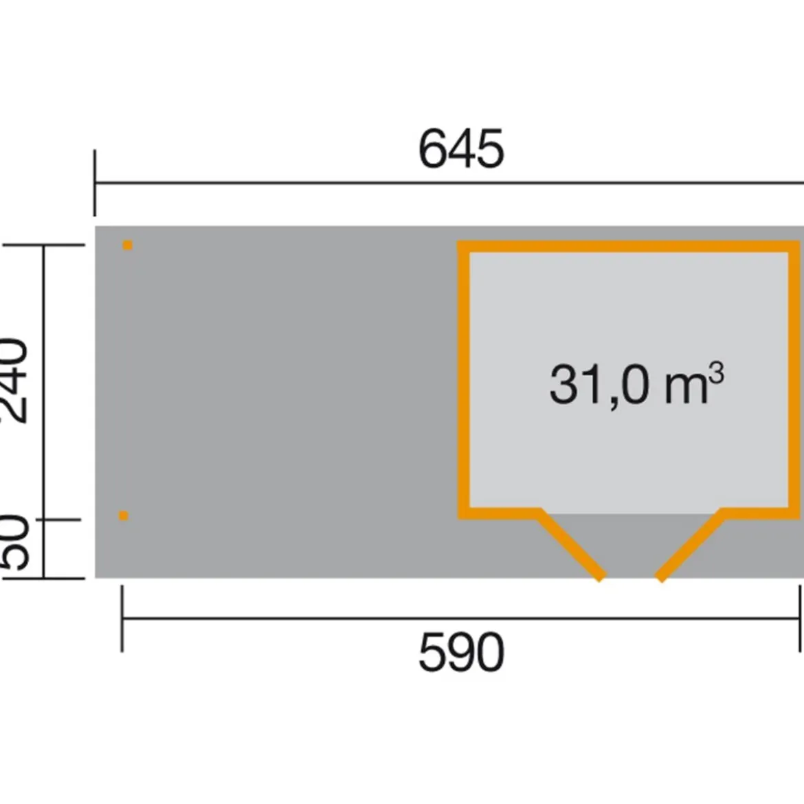Weka Designhaus 126 B+ Gr. 1, ca. B645/H247/T316 cm