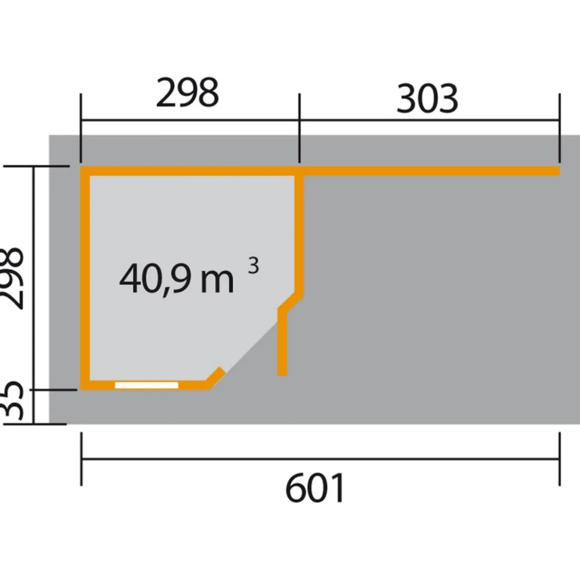 Weka Designhaus 213 B+ Gr. 2, ca. B645/H259/T339 cm