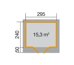 Weka Designhaus 126 Gr.2, ca. B361/H225/T316 cm